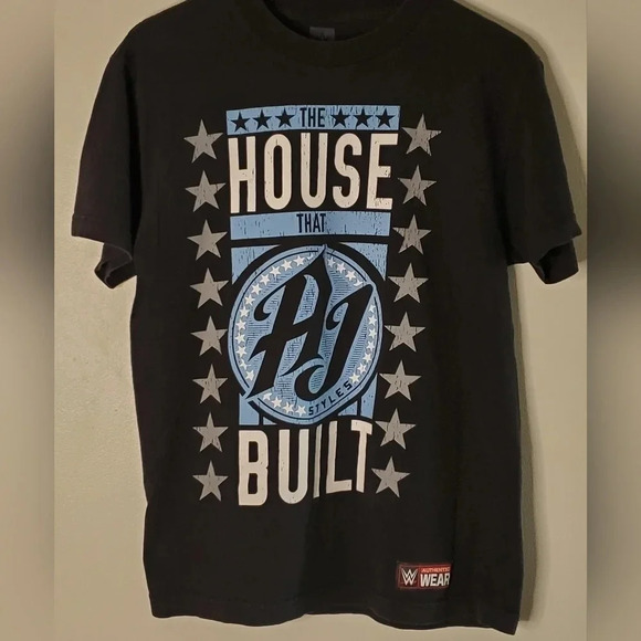 WWE Authentic Wear AJ Styles "The House That AJ Built" T-Shirt Size Medium‎ - Picture 2 of 7